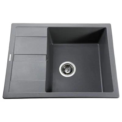 Гранітна мийка Globus Lux ONE 650х500-А0003, сірий металік